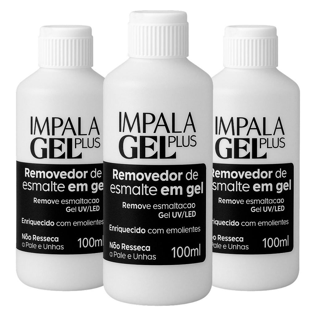 Kit Impala Magic Remover Esmalte Gel Ação Intensiva Dissolve Rápido Camadas Grossas Profissional