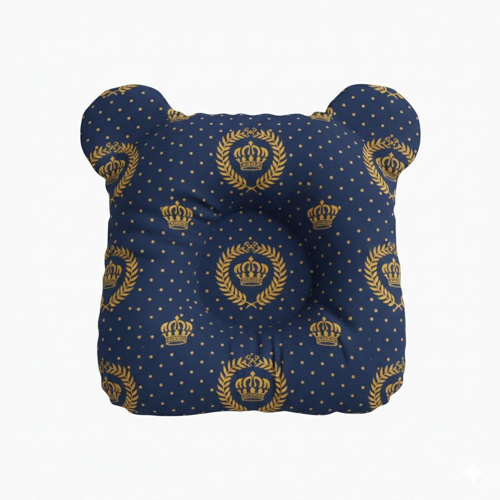 Travesseiro Almofada Anatômico Modelador para Bebê com Tecido Estampado Antialérgico 100% Algodão