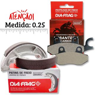 Kit Pastilhas e Lonas de Freio Fazer 250 2005-2015 Sob Medida 0.25 Diafrag em Oferta na Shopee