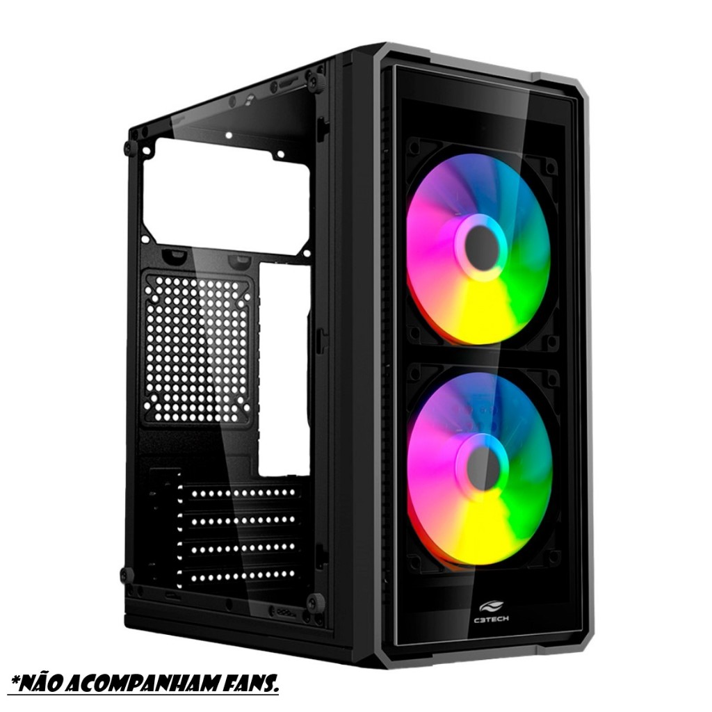 GABINETE GAMER USB 2.0 LATERAL VIDRO TEMPERADO S/FONTE LED RGB  C3TECH MT-G41BK