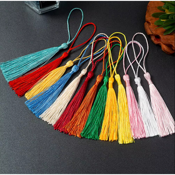 Kit 15 aplique Franja Tassel Borla Cores prox.13cm com 110 a 120 Flanjas