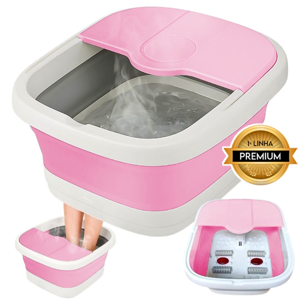 Hidromassageador Para Pés Bacia Dobrável Premium Alivio Dores Pés 110V/220V