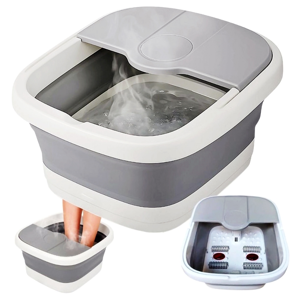 Bacia de Hidromassagem Spa Escalda Pés Massageador com Rolos e Aquecimento 110V/220V