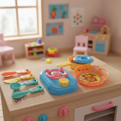 Cozinha Infantil 16 peças Brinquedo Faz de Conta Casinha Menina Candy Criança Panelinhas