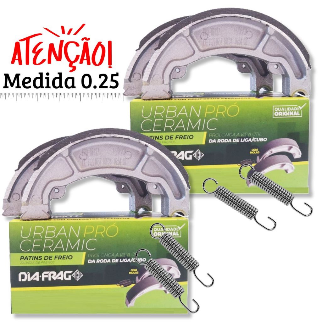 Kit Lonas de Freio Cerâmica Cg 150 Titan / Cg 160 Start / Cg 150 Fan Todas Sob Medida 0.25 Diafrag
