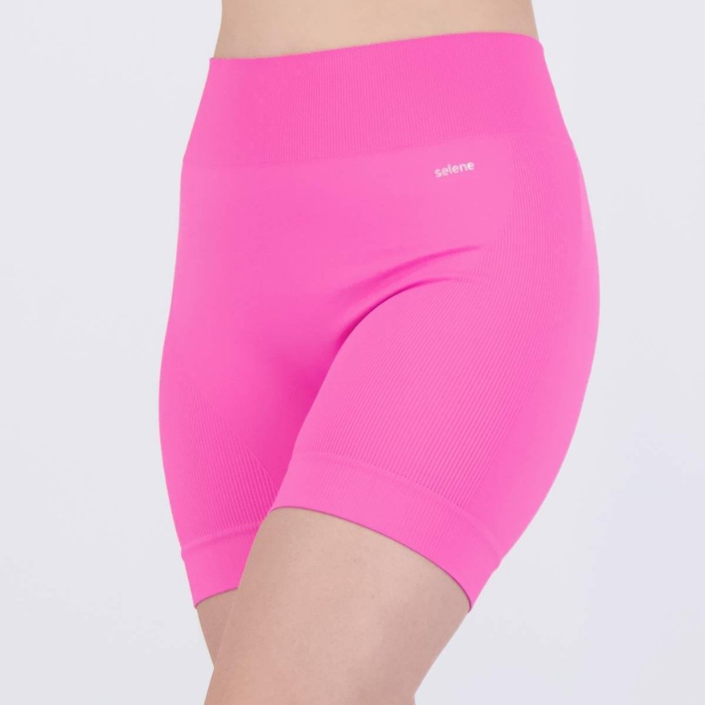 Short Feminino Selene Original Poliamida Sem Costura Zero Transparência Academia