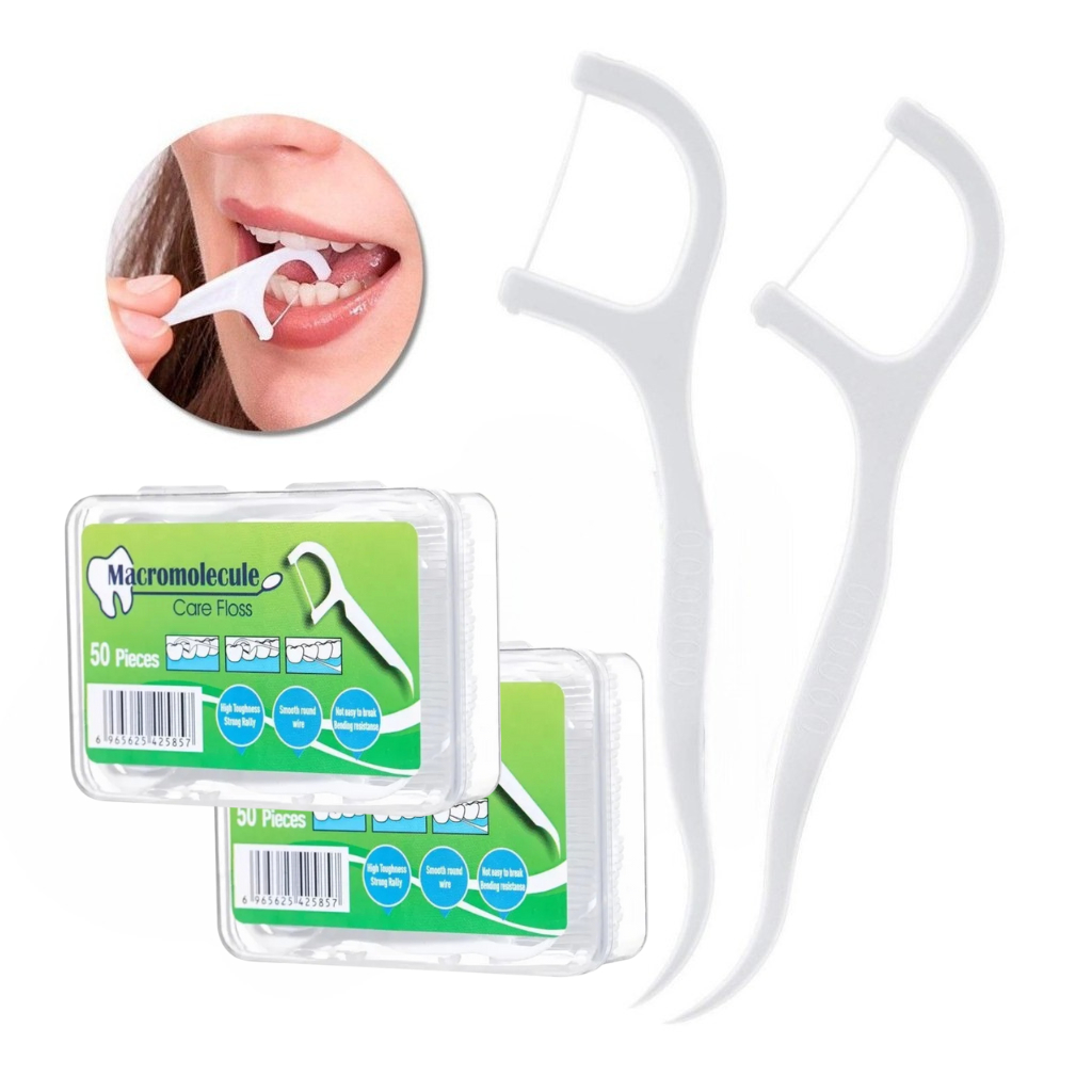 Kit 50 a 400 Fio Dental Com Haste Descartável Forma De Arco Haste Ultra Fina De Limpeza Para Adultos e Crianças