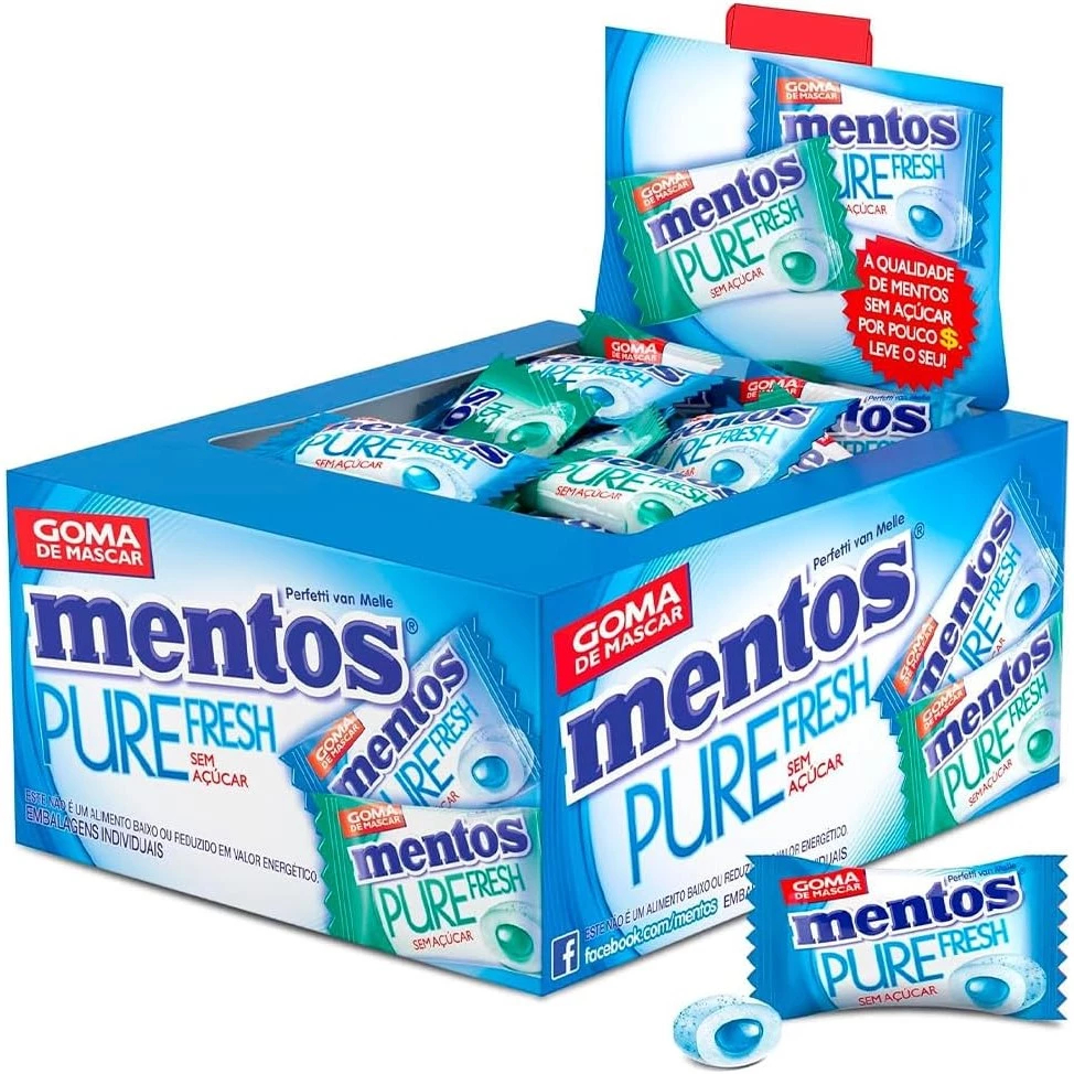 Chiclete Mentos Pure Fresh Sortido com 60 Unidades - Perfetti em Oferta na Shopee
