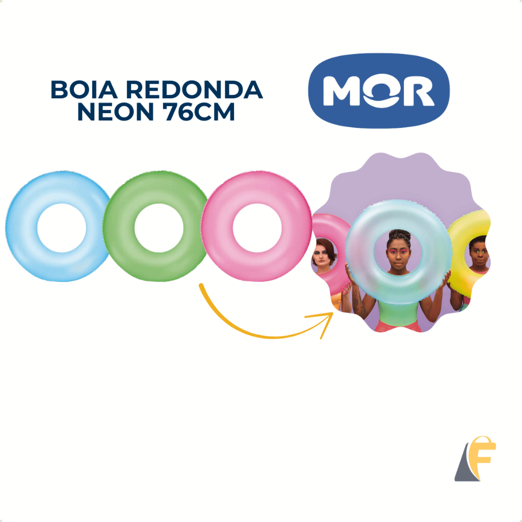 Boia Inflável Piscina Praia Redonda Neon 76cm Mor
