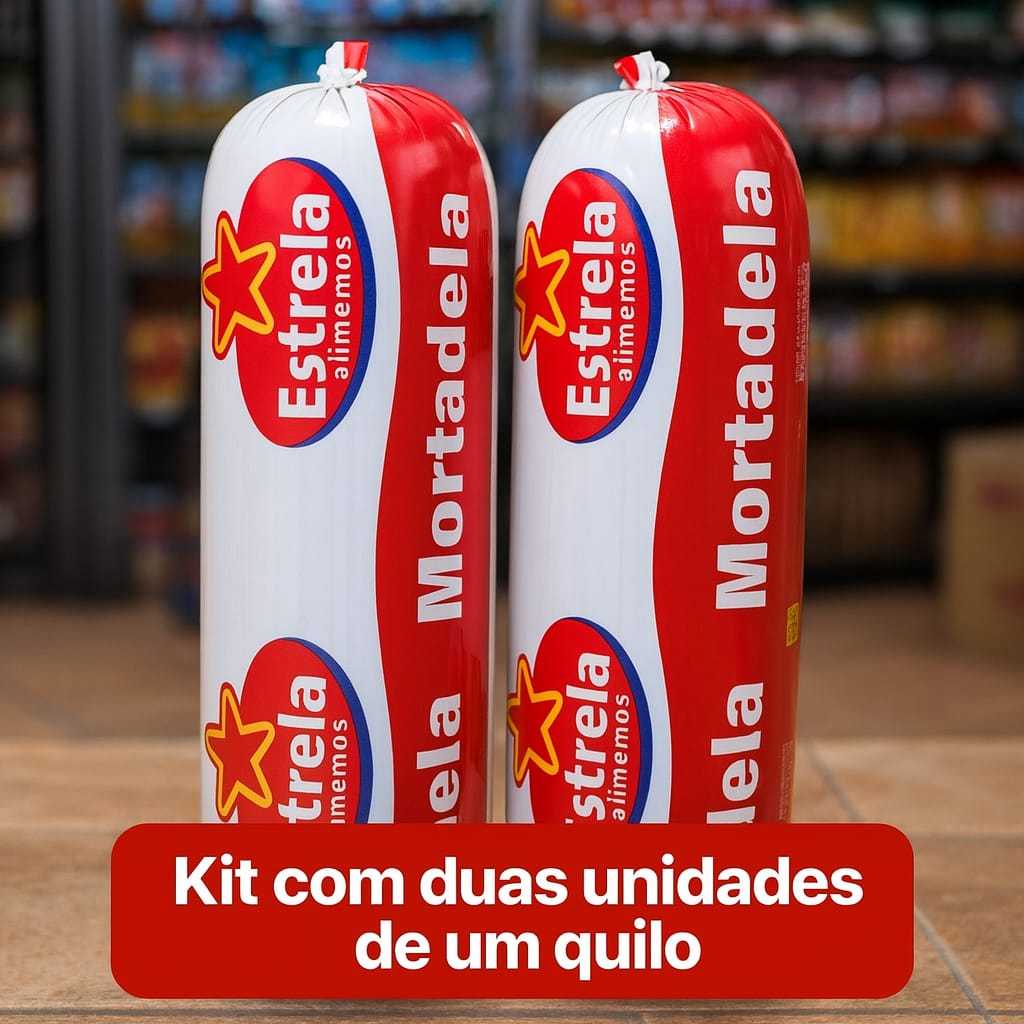 Kit com 2 Mortadela ESTRELA 1kg Validade Longa Envio Imediato PROMOÇÃO em Oferta na Shopee