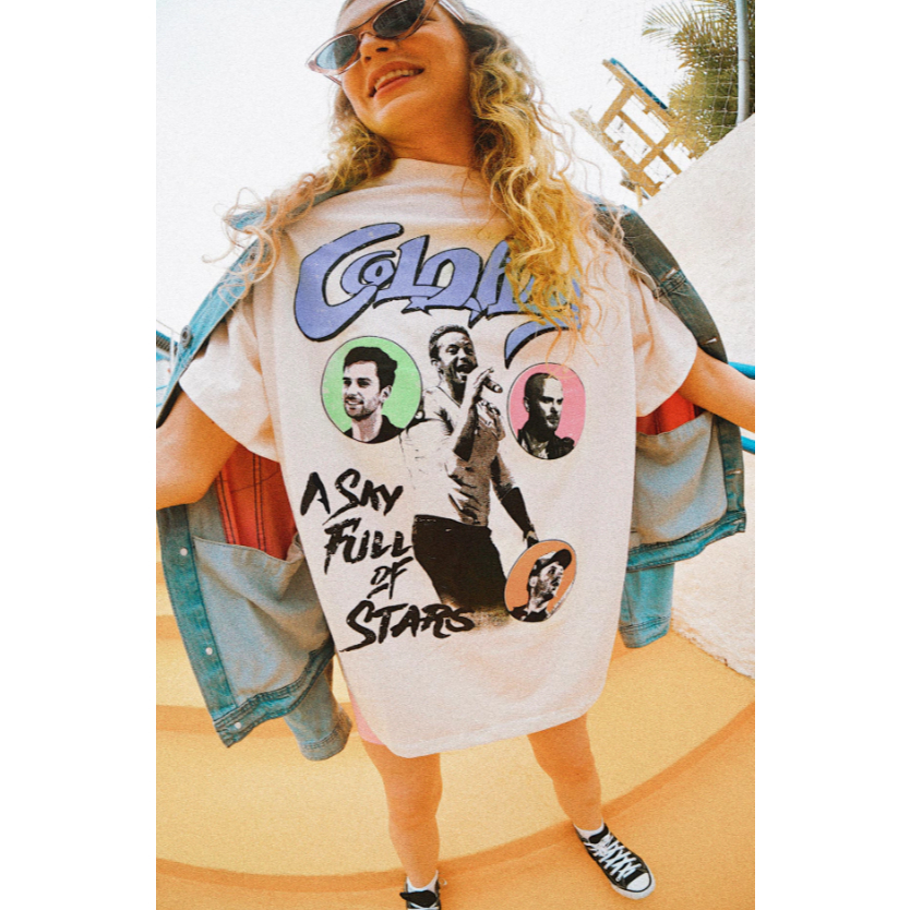 Camiseta COLDPLAY Chris Martin Camisa Exclusiva Amálias Concept Lançamento Show Modelo Oversized Streetwear Festival