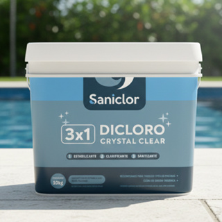 Cloro Multi Ação 3 em 1 Granulado 10kg Dicloro Crystal Saniclor em Oferta na Shopee