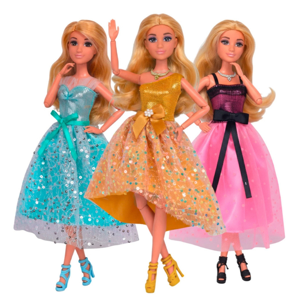 Boneca Anlily Vestido De Festa Com Acessórios - Castela