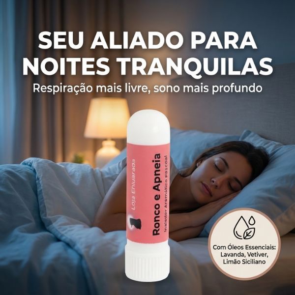 Inalador para Ronco e Apneia | Lavanda, Vetiver e Limão Siciliano | Respiração Livre, Sono Profundo e Noites Tranquilas
