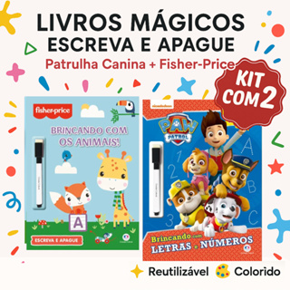 Livros Mágicos Escreva e Apague Kit com 2 – Patrulha Canina - Fisher Price Infantil Reutilizável em Oferta na Shopee