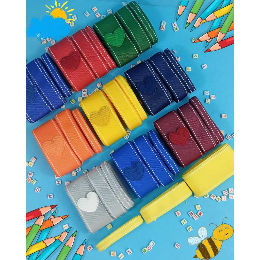 Kit de fita de gorgurão pespontada Mili com 1 metro de cada nos 3 tamanhos em Oferta na Shopee