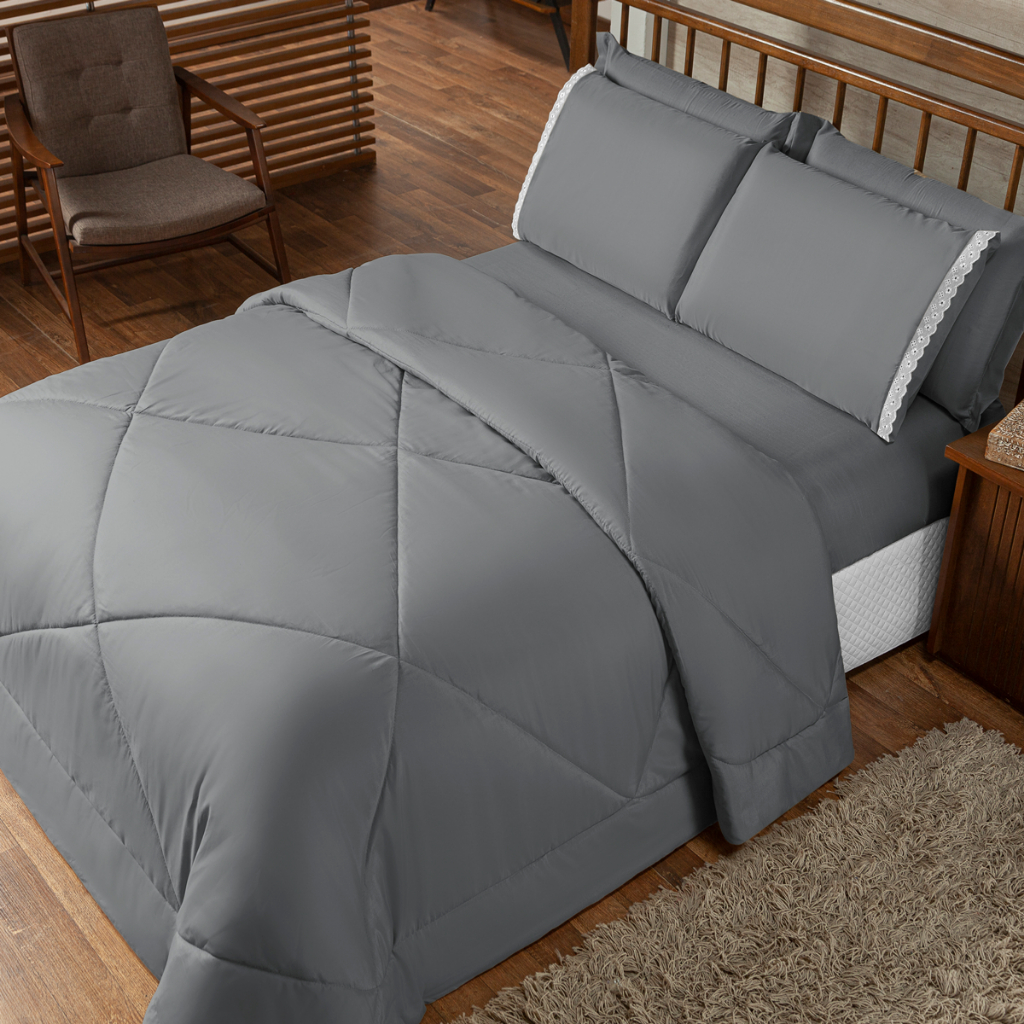 EDREDOM DUPLA FACE LINHA PREMIUM MICROFIBRA TOQUE MACIO em Oferta na Shopee