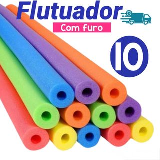 KiT 10 Unidades Boias Espaguetes Macarrão Flutuador Com Furo