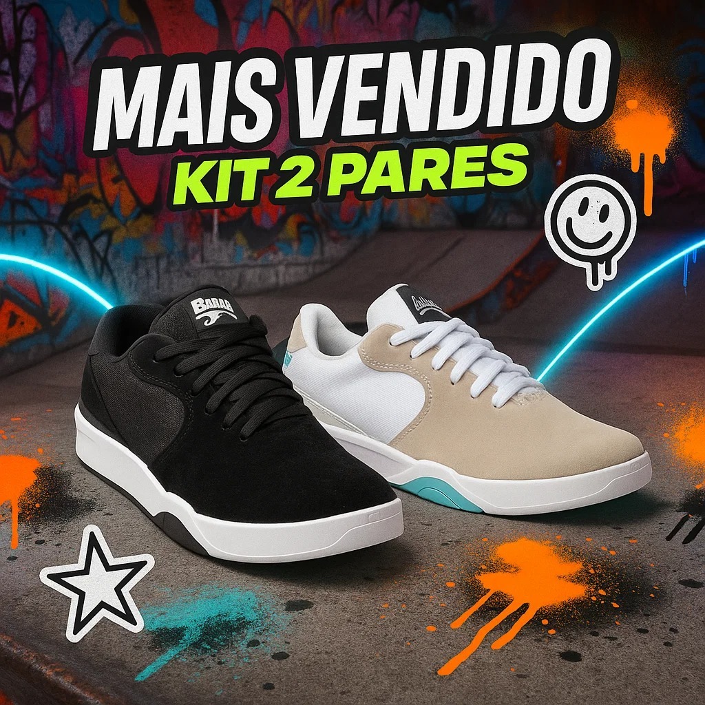 KIT 2 PARES Tênis Masculino Casual Confortável Estilo Skate Sneakers Streetwear Lançamento 38 Ao 43