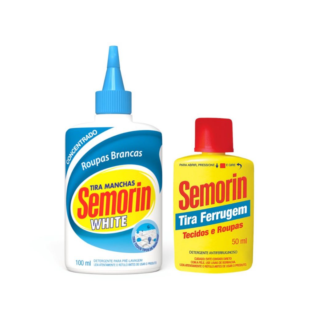 Semorin Kit Tira Manchas White 100ml + Tira Ferrugem 50ml em Oferta na Shopee