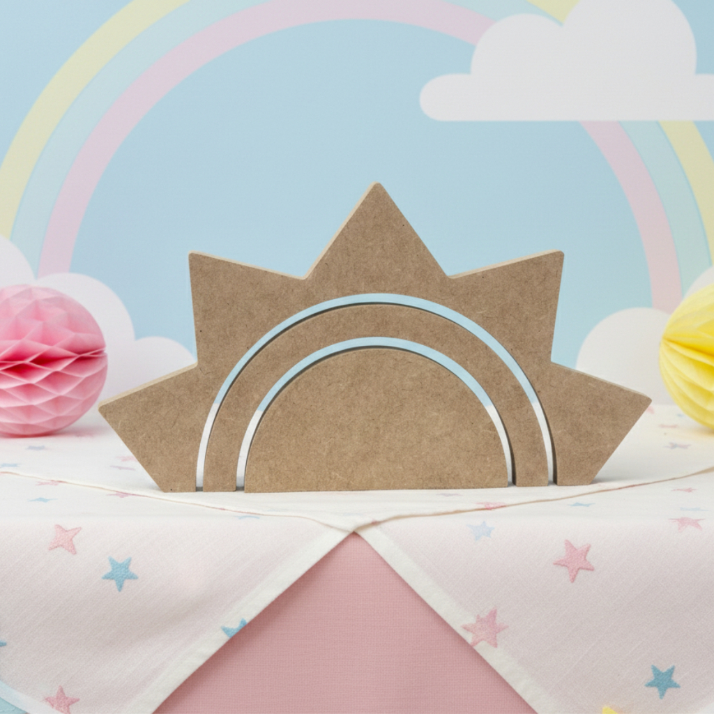 Decoração de Mesa Arco Íris com sol enfeite para festa Quarto Colorido Display 3D Mdf Candy Colors - DIY em Oferta na Shopee