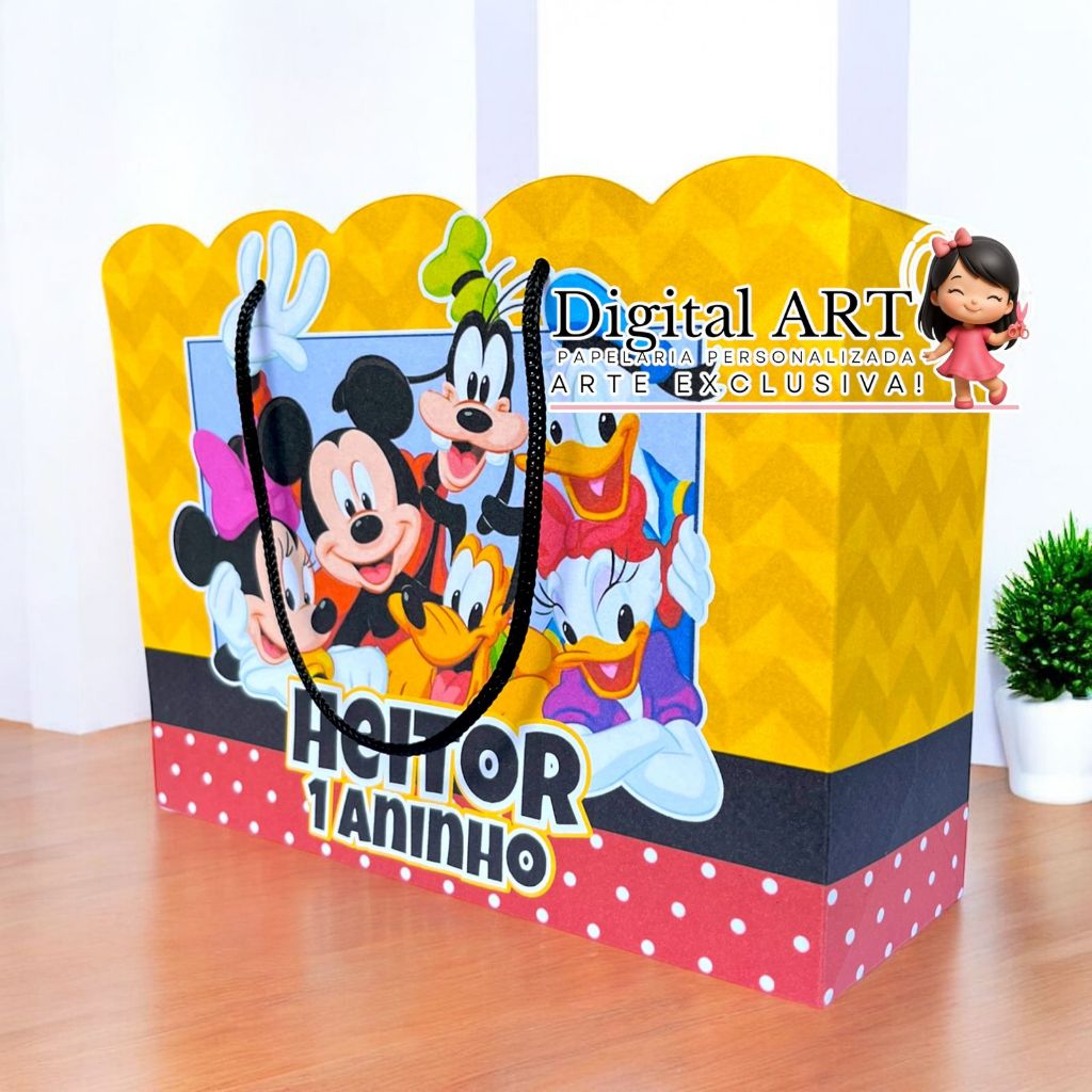 SACOLA MICKEY Personalizado | Sacolinha | Lembrancinha | Mimos | Aniversário TURMA DO MICKEY