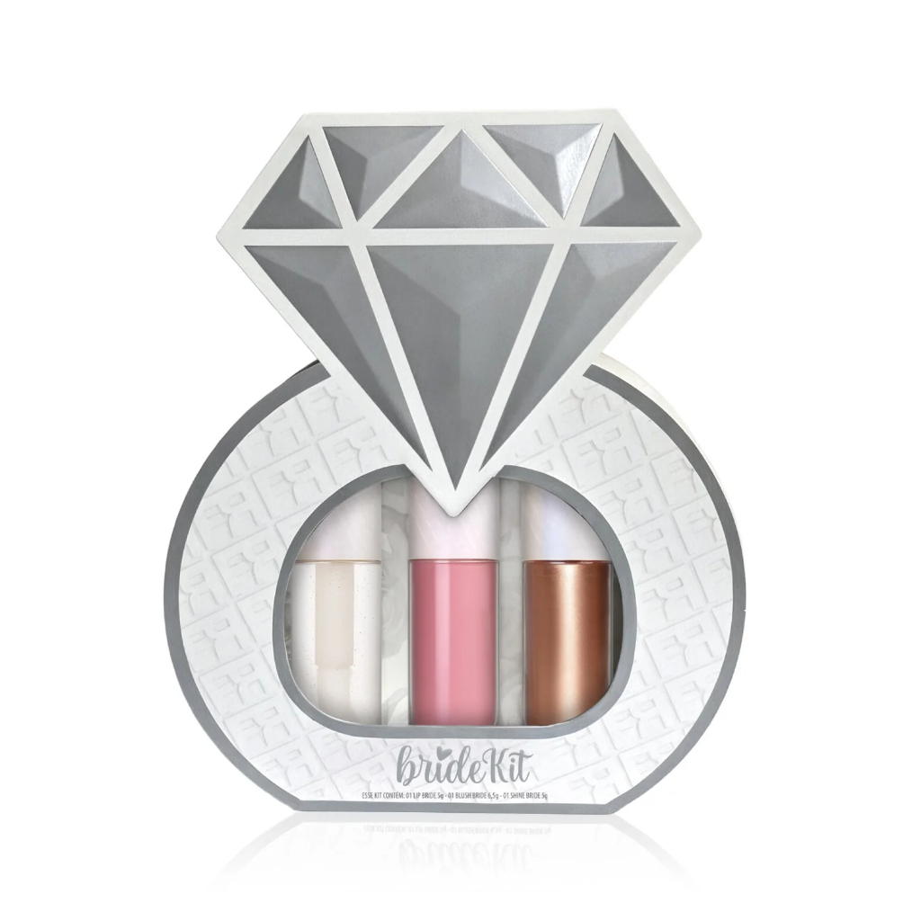 Bride Kit Fran By Franciny Ehlke Gloss Lip Brinde  + Shine Iluminador + Blush  Alta Fixação
