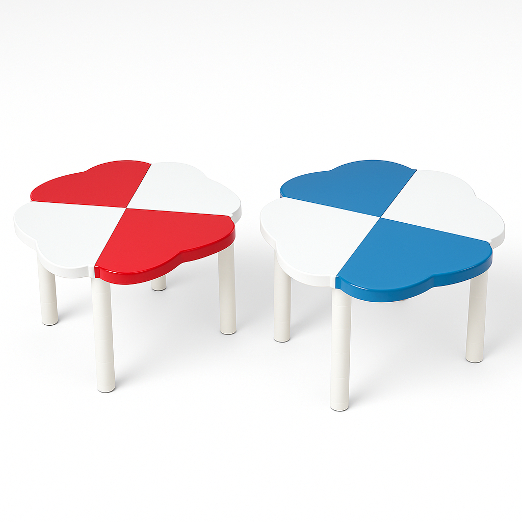 Mesinha Plástica Infantil Formato Trevo – Desmontável, Colorida e Exclusiva! em Oferta na Shopee