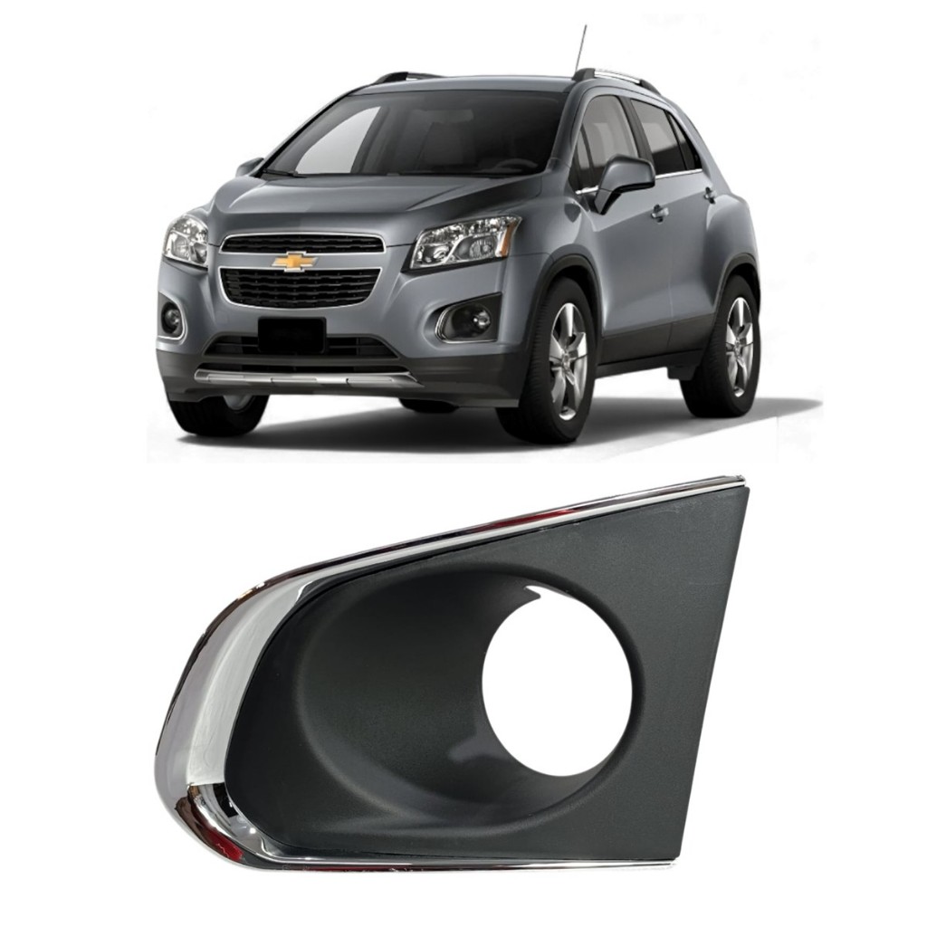 Grade Moldura Farol Milha Friso Cromado Tracker 2014 2015 2016 Esquerdo Motorista