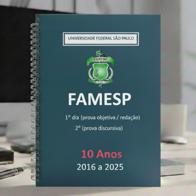APOSTILA FAMERP 2025/2026 - Caderno de Provas + Gabarito + Folhas de Redação