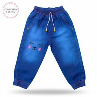Calça Jogger Feminina Infantil Jeans Moda Blogueira Calça Jeans Bebê Menina em Oferta na Shopee