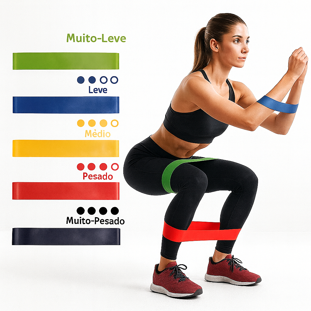 Imagem KIT Fita Elástica Funcional Para Ginastica Em Casa Fisioterapia Fit Mini Band 492