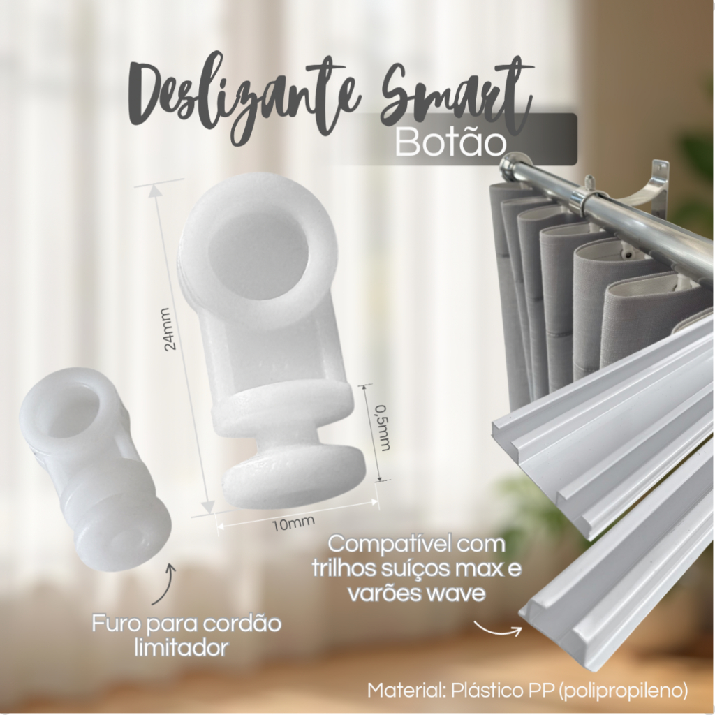 Kit Fita Wave Regular 10x10 + Deslizantes Botão Smart + Cordão Limitador Ondas Perfeitas - 2 até 10m — imagem 2 de 2