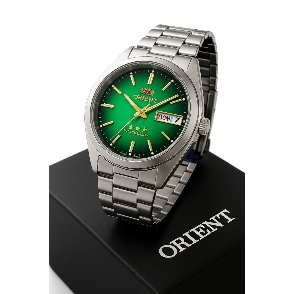 Relógio Orient Verde Masculino Automático – Pulseira em Aço, Original c/ Garantia