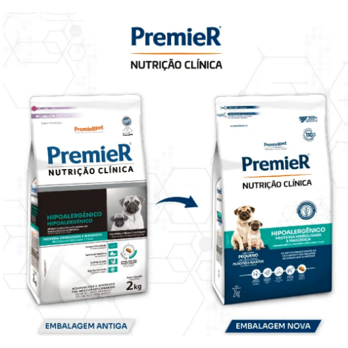 Ração Premier Nutrição Clínica Hipoalergênico Cães Raças Pequenas Proteína Hidrolisada 2kg