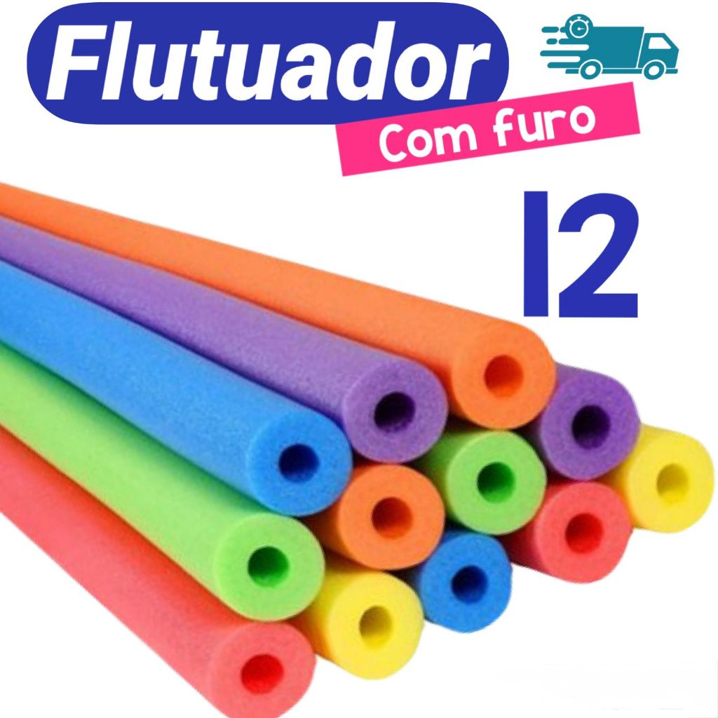 12 Unidades  Boias Espaguetes Macarrão Flutuador Com Furo em Oferta na Shopee