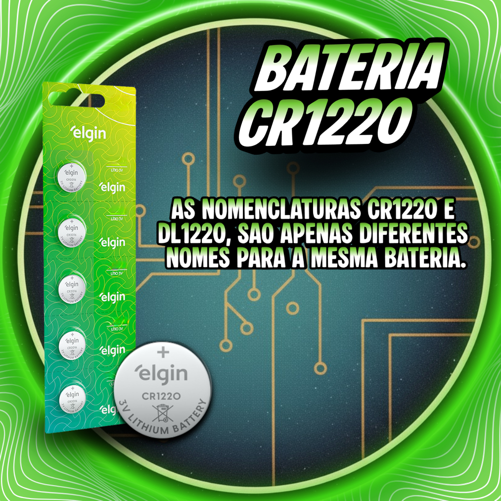 Elgin CR1220  3V 1 Cartela com 5 Unidades