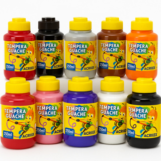 Tintas Guache Cores 250ml Acrilex Potes Sortida 15 Potão Cor Sortidas em Oferta na Shopee