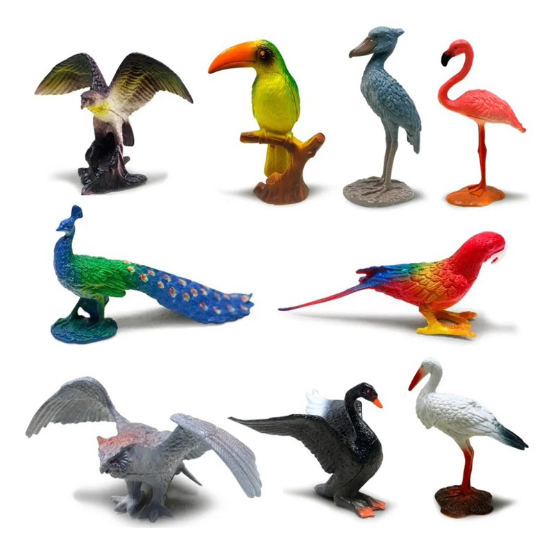 kit com 6 Brinquedo Infantil Animais Brinquedos Para MeninoInfantil Kit Animal Aves Interativo Criancas