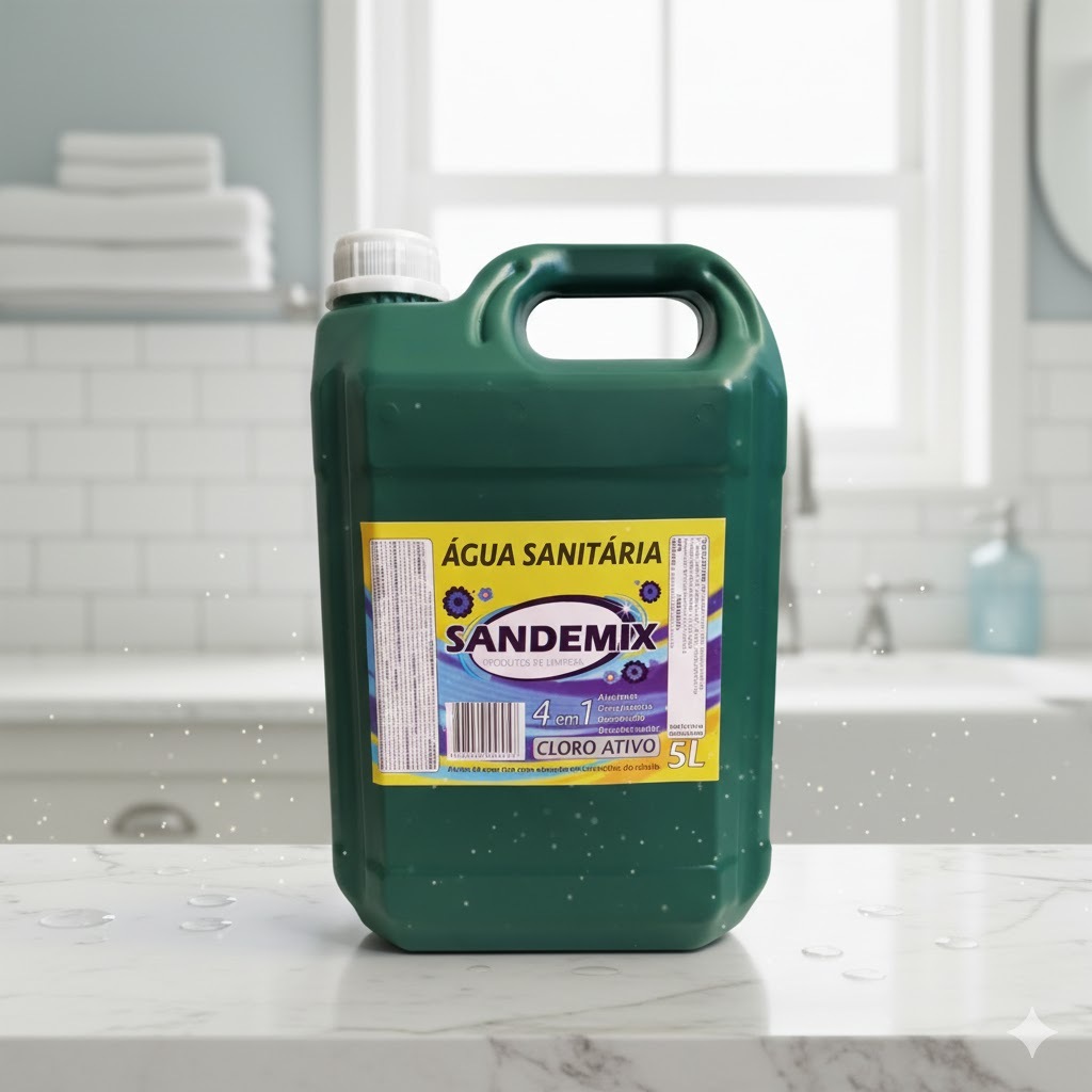 Água Sanitária SANDEMIX  Limpeza Profunda e Proteção 5L.