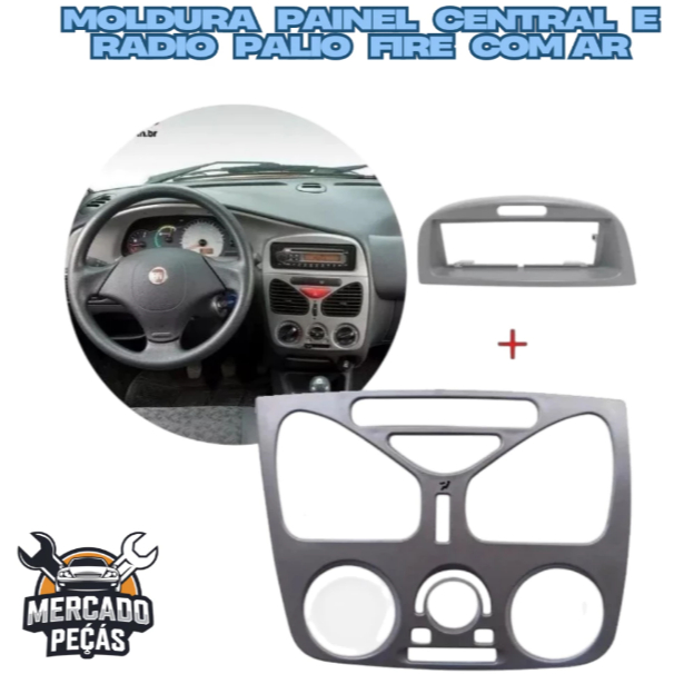 Moldura Painel Central + Moldura do Rádio Palio Fire com Ar | 2004–2013 | Peça Nova em Oferta na Shopee