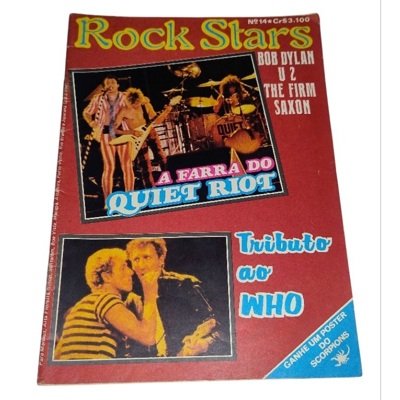 REVISTA Rock Stars (Quiet Riot, The Who, Bob Dylan, U2, Cactus, Queen, etc)