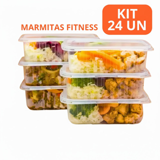 Kit 48/24/12 Pote Embalagem Marmita Descartavel 1000 ml 500 ml 350 ml 250ml 750 ml Microondas e Freezer em Oferta na Shopee