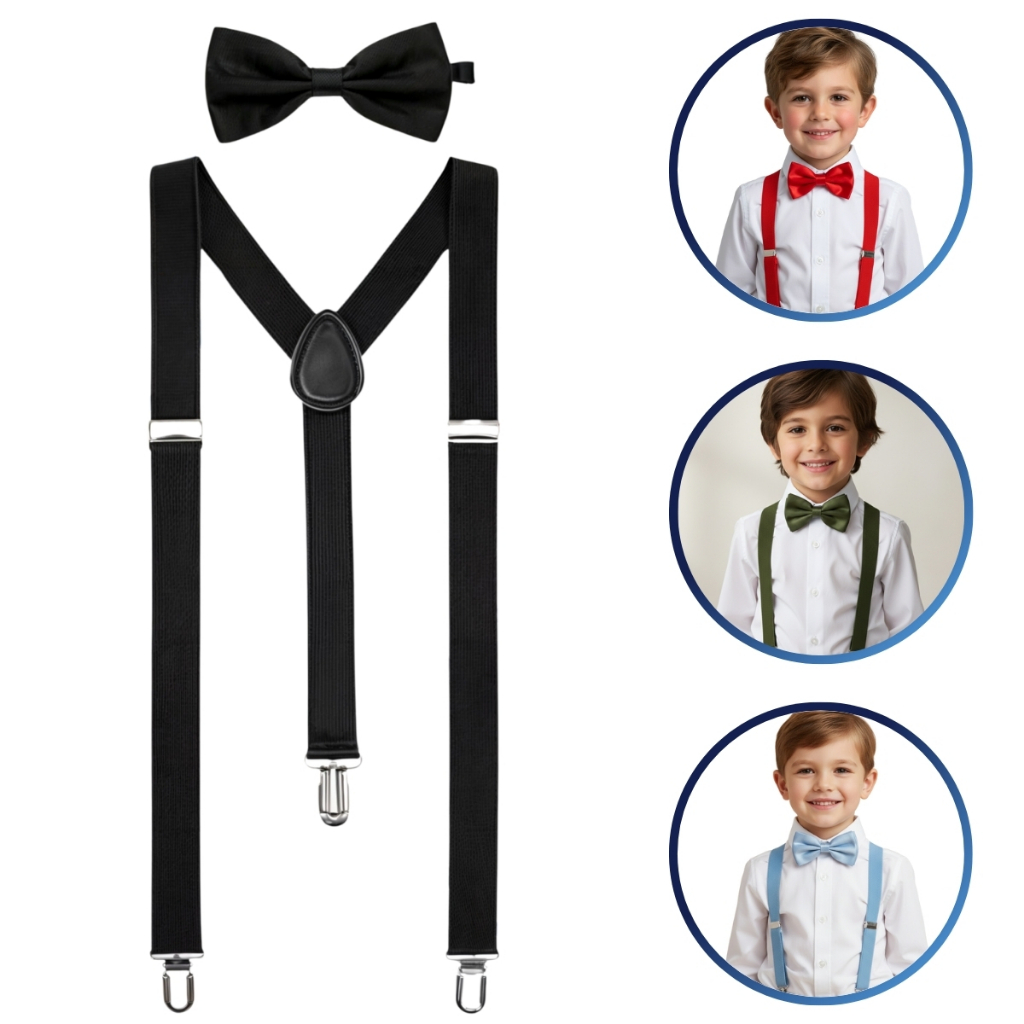 Kit Suspensorio e Gravata Borboleta Infantil Várias Cores em Oferta na Shopee