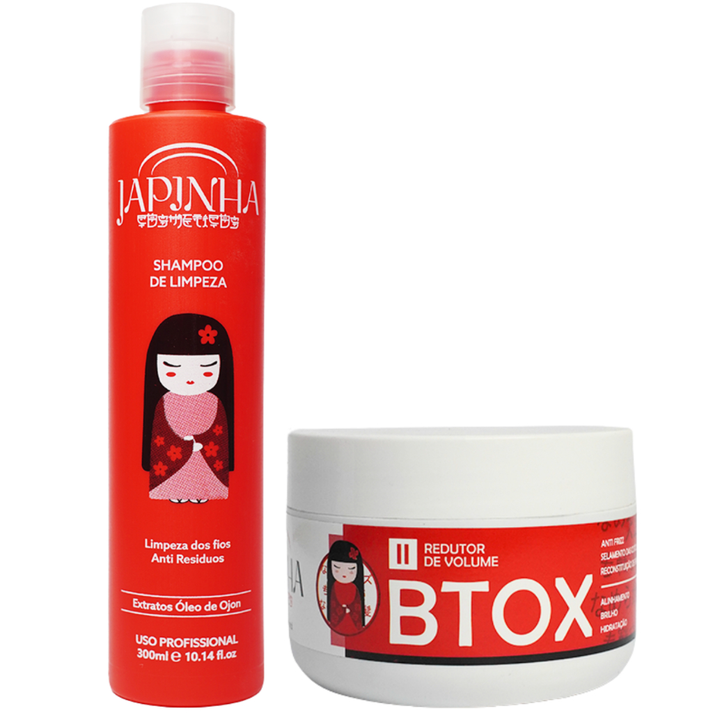 Btox Profissional Japinha 300g + Shampoo Anti Resíduos - Redução de Volume & Hidratação Profunda!!!