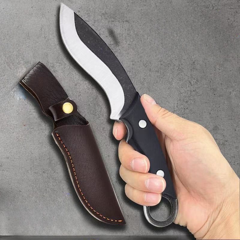 Faca Churrasco Aço Inox Cozinha Caça Corte Fruta Churrasco Desossar Camping Chefe Preto em Oferta na Shopee