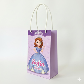 Kit 10 Sacolinhas Personalizadas De Festa Princesa Sofia Nome Idade em Oferta na Shopee