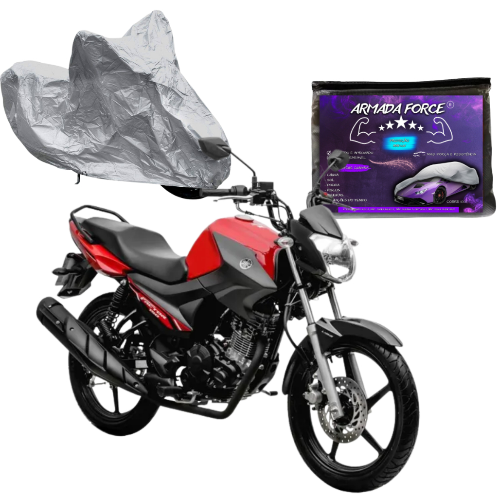 Capa De Cobrir Moto Yamaha Factor 125i 100% Forrada Armada Force Impermeável Protege Sol e Chuva
