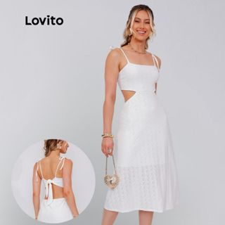 Lovito Vestido Casual Laise Recortes Feminino LB1160BRL1190 em Oferta na Shopee