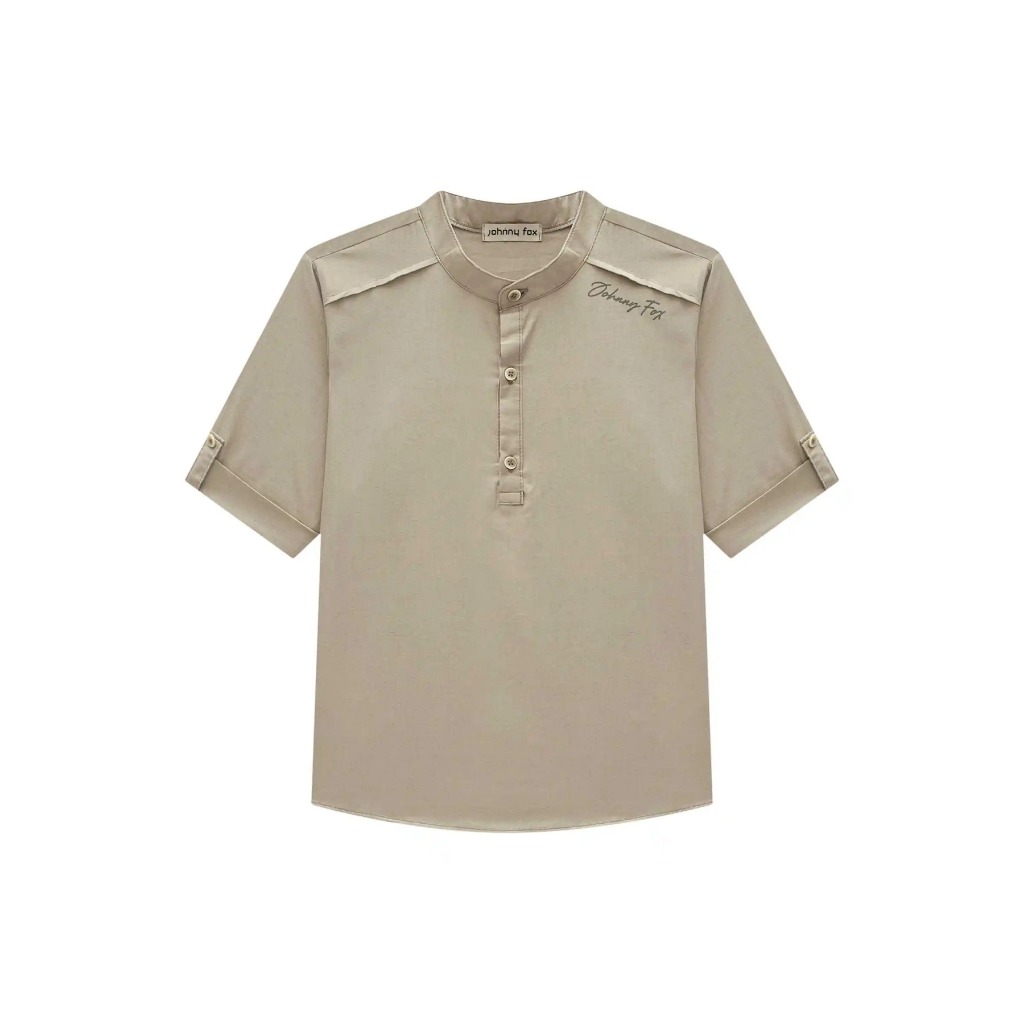 Conjunto Bata em linho deluxe e Bermuda em sarja squash com elastano Tam 04 Johnny Fox